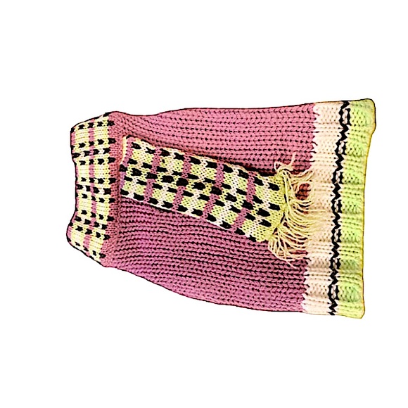 Pet Dog Pre-Owned Companion Road Purple & Green Knit Female Dog Sweater. - Picture 3 of 5